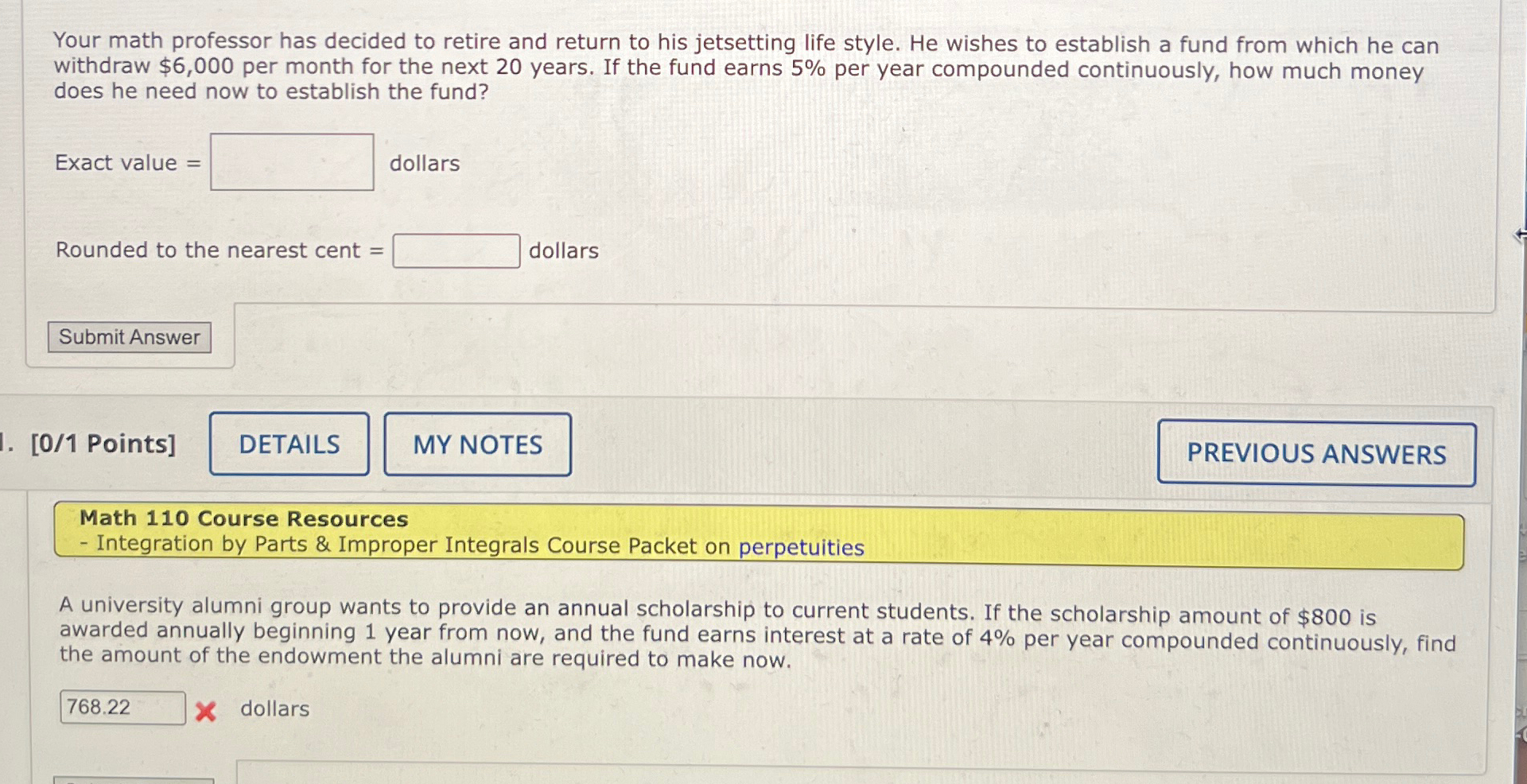 Solved Your math professor has decided to retire and return | Chegg.com