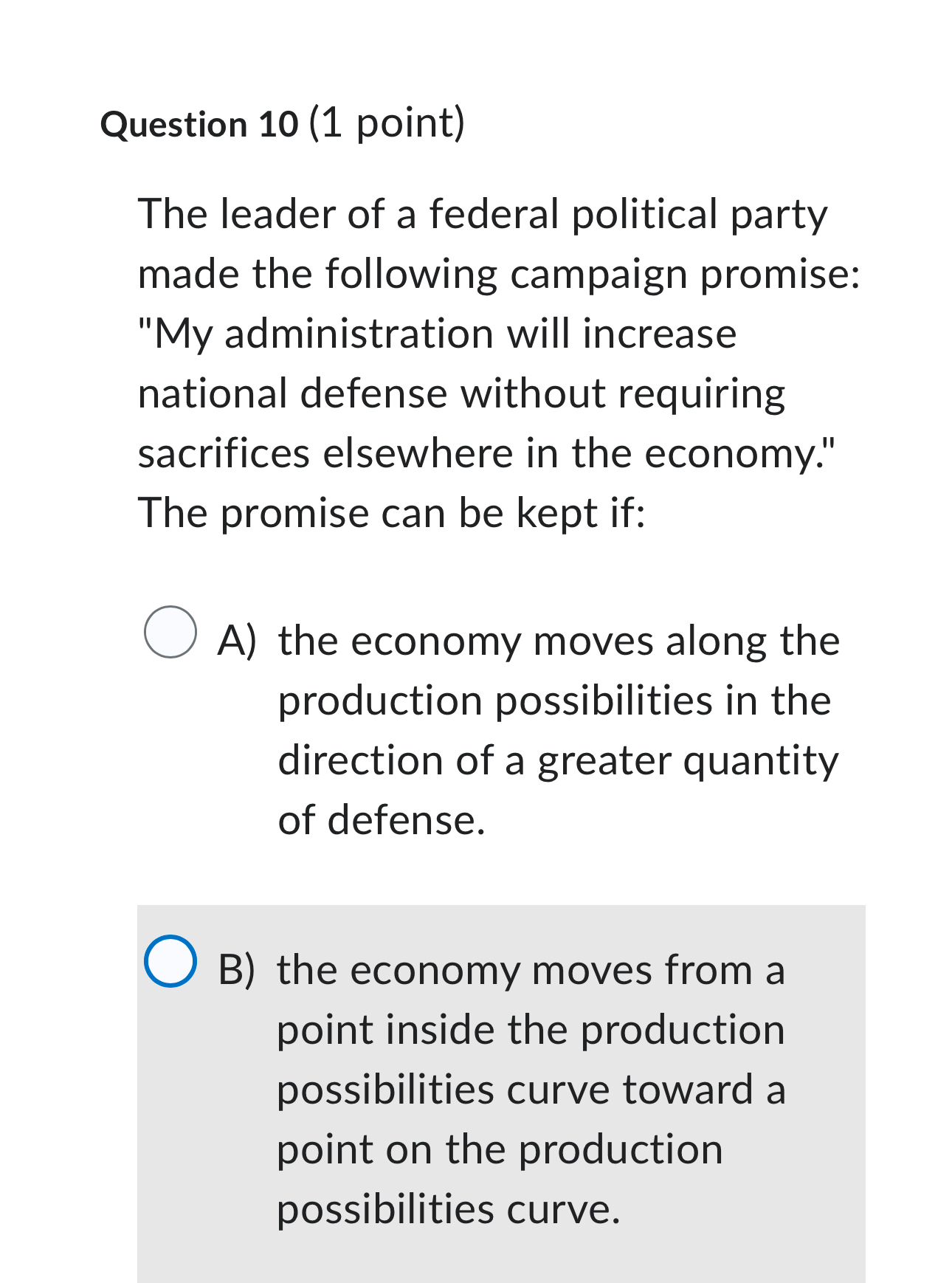 Solved Question 10 (1 ﻿point)The leader of a federal | Chegg.com