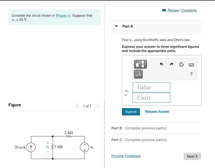 Solved A Review Constants Consider The Circuit Shown In | Chegg.com