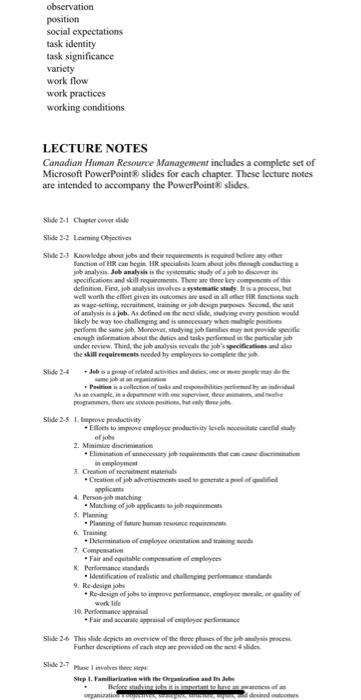 Solved Job Analysis Assignment Job analysis is the | Chegg.com