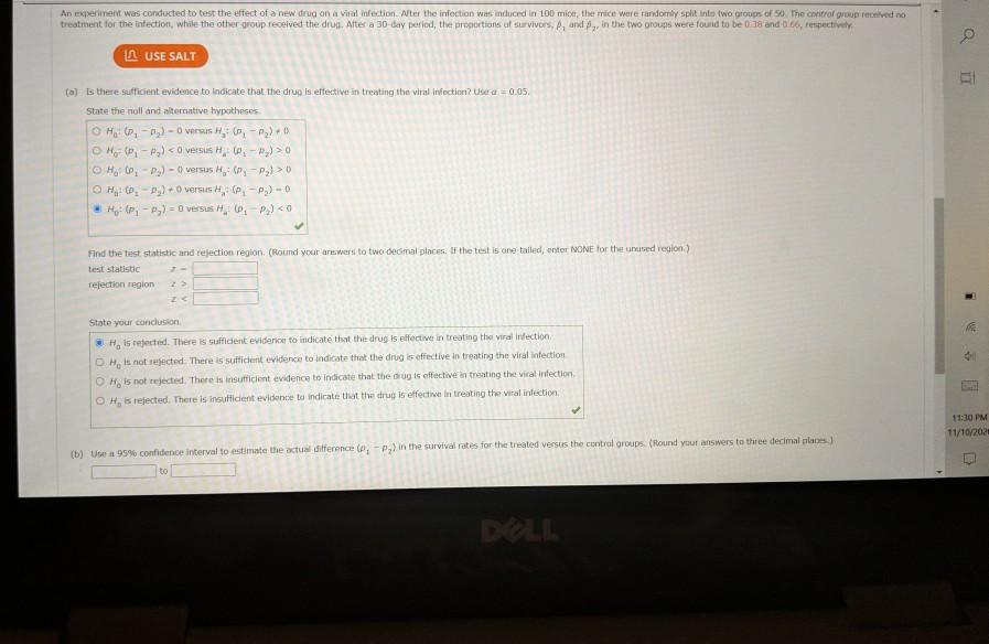 Solved An experiment was conducted to test the effect of a | Chegg.com