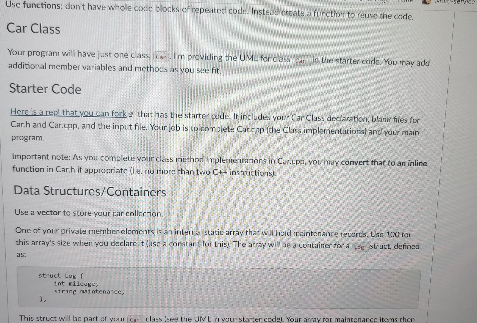 Solved Overview We will create a collection of cars, and | Chegg.com