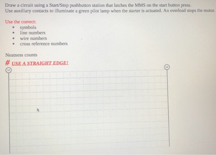 Solved Draw a circuit using a Start/Stop pushbutton station | Chegg.com