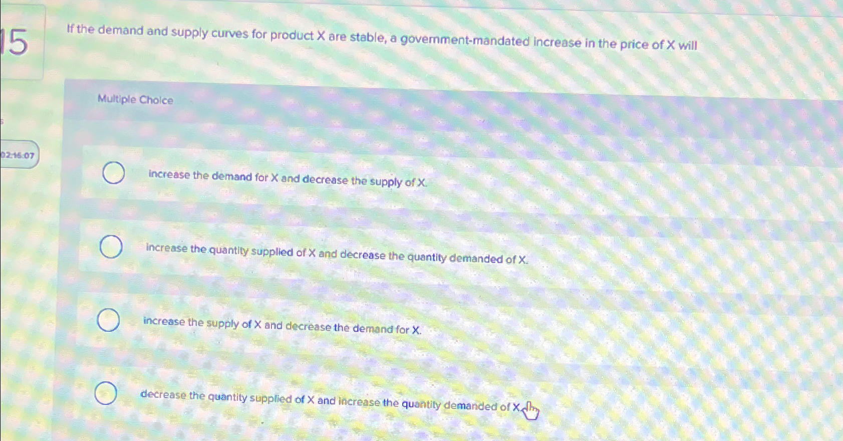 Solved If the demand and supply curves for product x ﻿are | Chegg.com