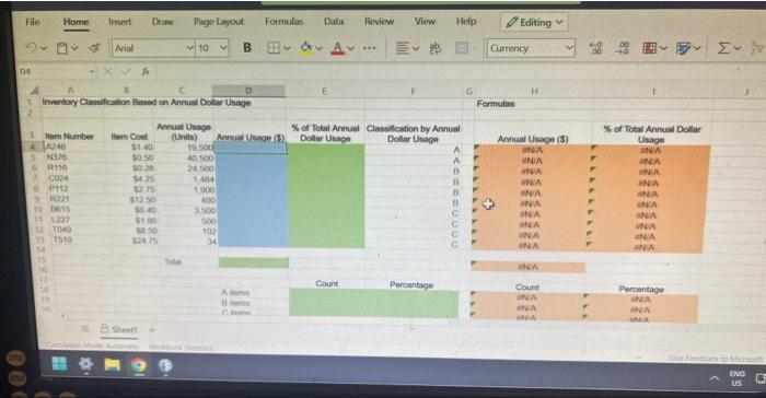 Solved % of Total Annual Classification by Annual Dollar