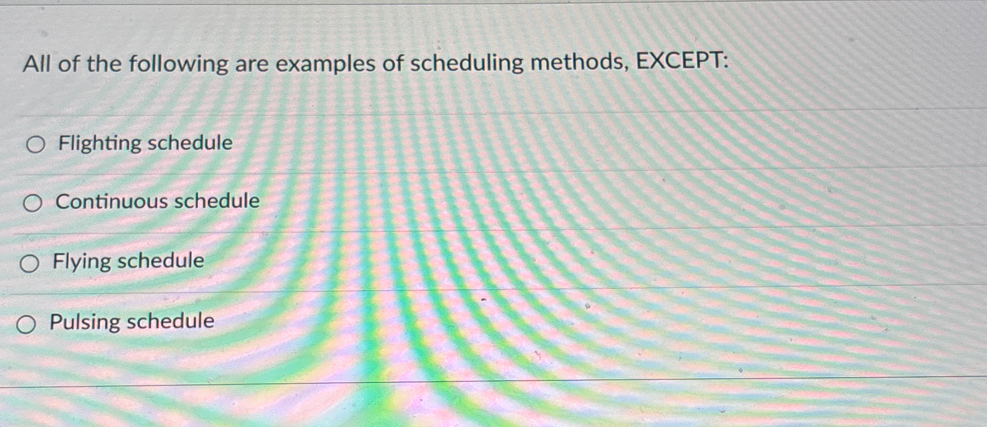Solved All of the following are examples of scheduling | Chegg.com