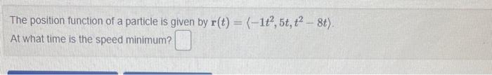 Solved The position function of a particle is given by | Chegg.com