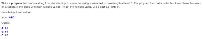 Solved Write a program that reads a string from standard | Chegg.com