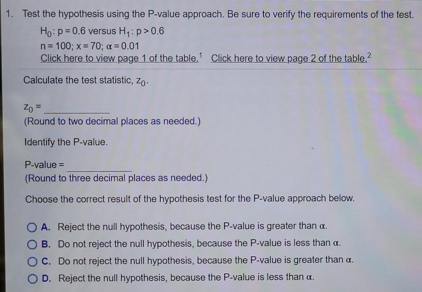 Solved 1. Test the hypothesis using the P-value approach. Be | Chegg.com