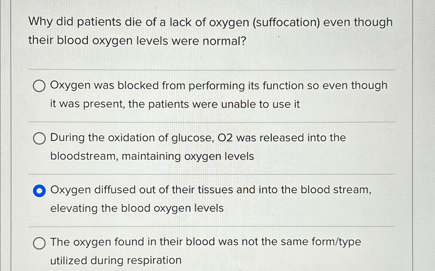 Solved Why did patients die of a lack of oxygen | Chegg.com