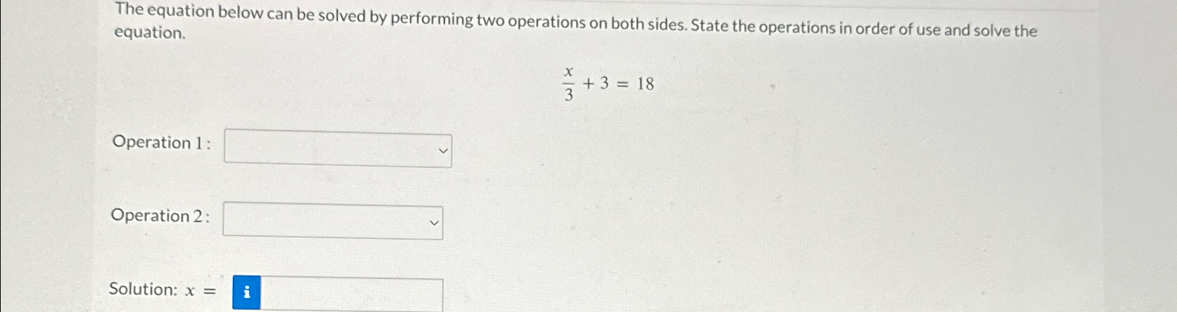 Solved The equation below can be solved by performing two | Chegg.com