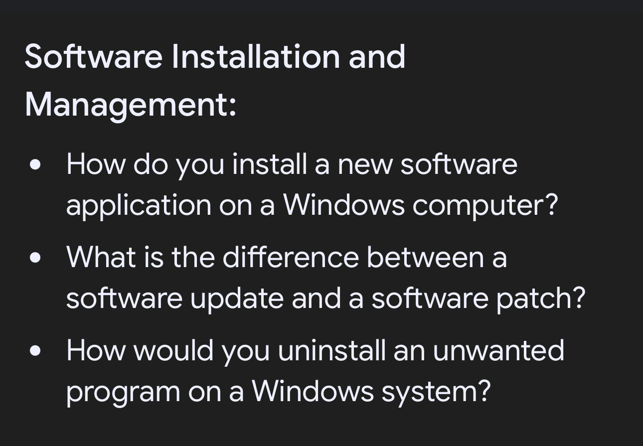 Solved Software Installation and Management:How do you | Chegg.com