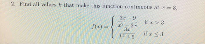 Solved Find all values of k that make this function | Chegg.com