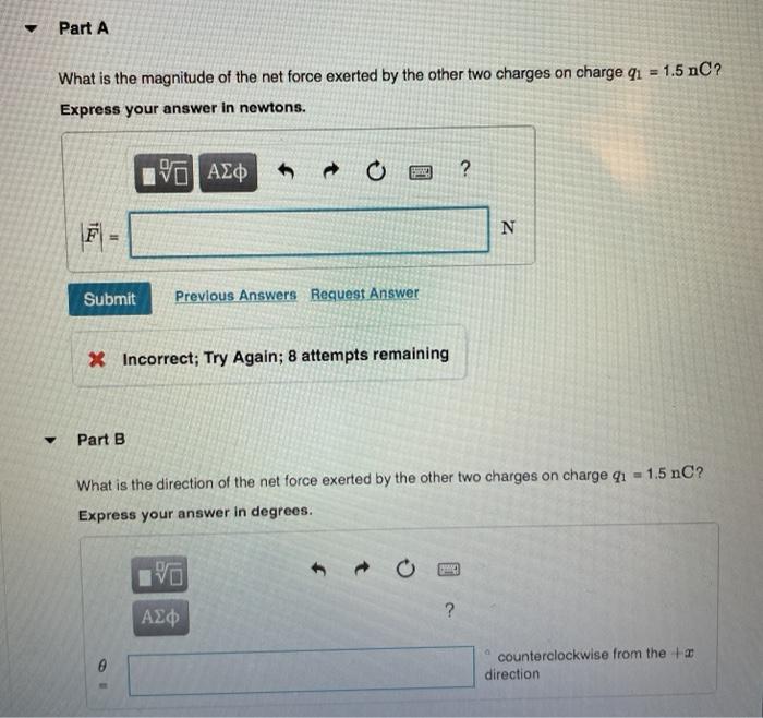 Solved Three point charges are located on the positive X- | Chegg.com