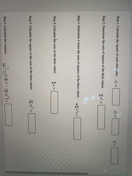 Solved Calculate the variance of the following set of | Chegg.com