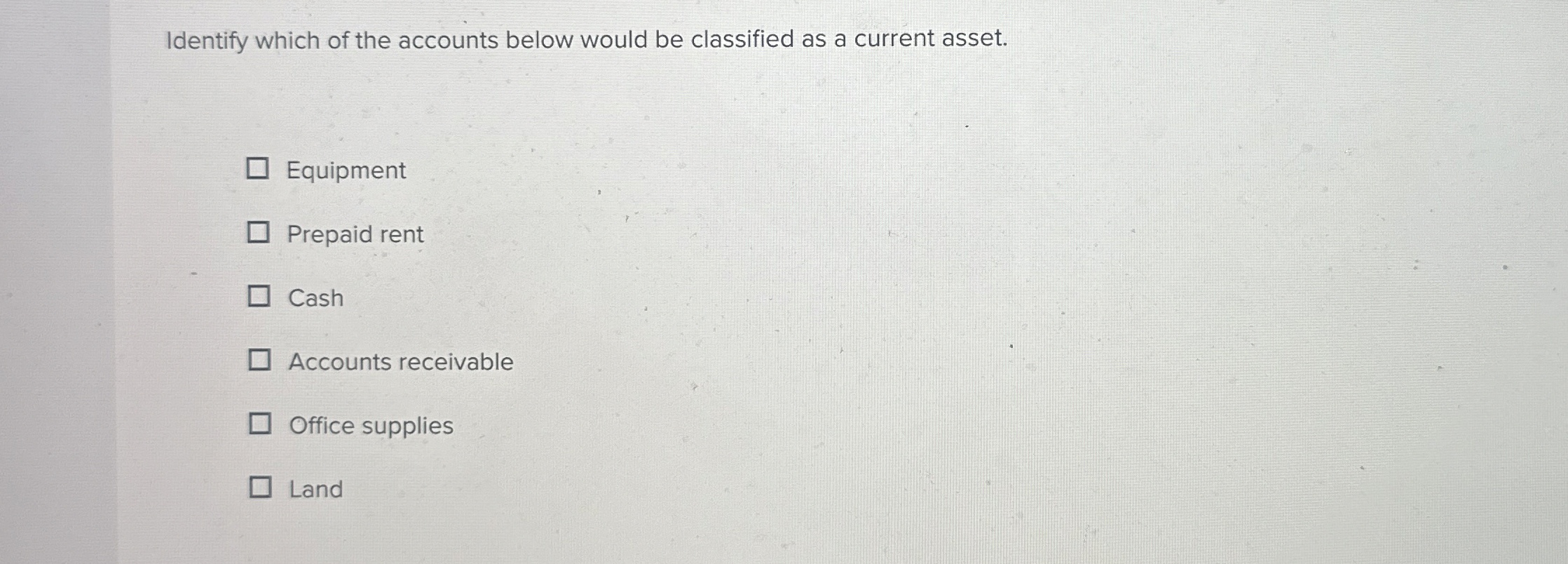 Solved Identify which of the accounts below would be | Chegg.com