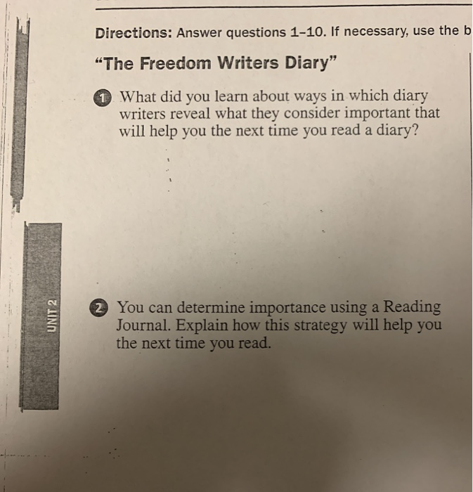 freedom writers study questions