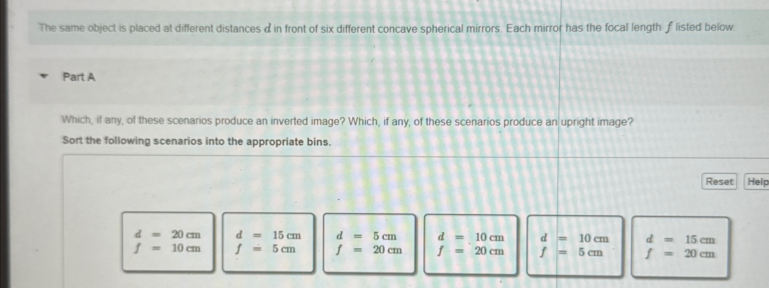 The same object is placed at different distances d | Chegg.com