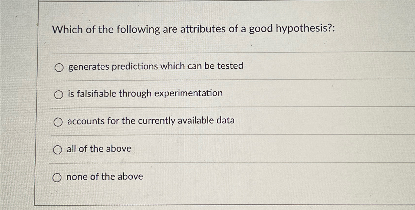 Solved Which of the following are attributes of a good | Chegg.com