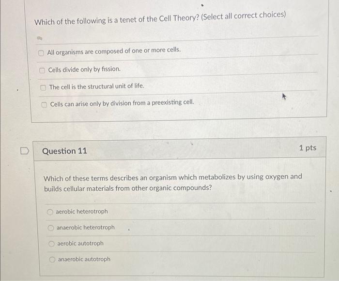 Solved Which of the following is a tenet of the Cell Theory? | Chegg.com