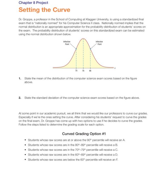 Solved Chapter 8 Project Setting the Curve Dr. Groppe, a | Chegg.com