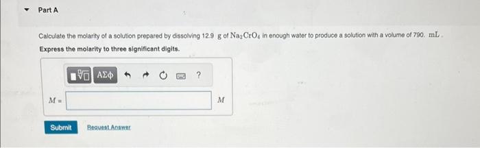 Solved Calculate the molarity of a solution prepared by | Chegg.com