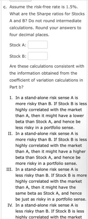 Solved Stocks A And B Have The Following Probability | Chegg.com