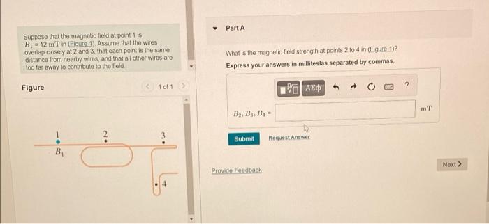 Solved Part A Suppose that the magnetic field at point 1 is | Chegg.com