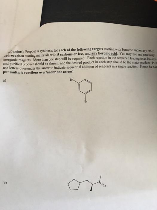 Solved (20 Points) Propose A Synthesis For Each Of The | Chegg.com