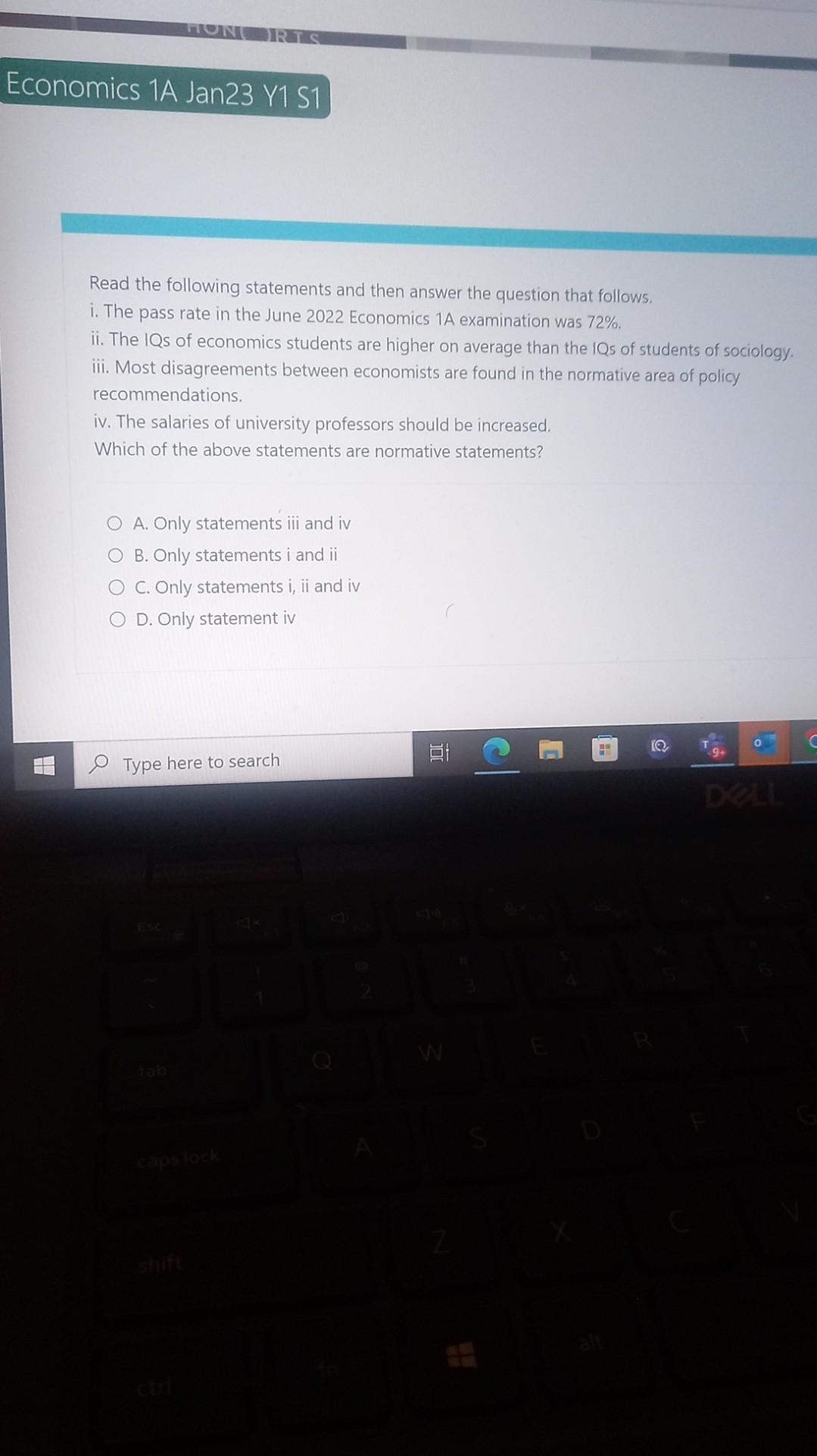 Solved Read the following statements and then answer the | Chegg.com