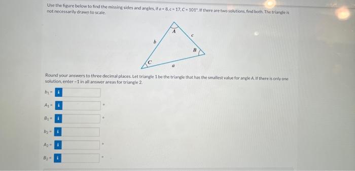 Solved Use the figure below to find the missing sides and | Chegg.com