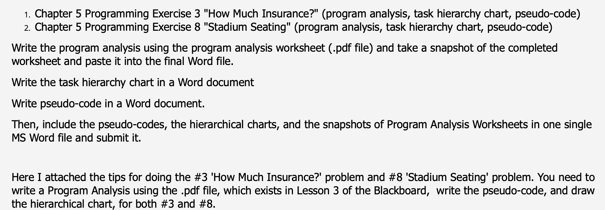 Solved Program design and develpment | Chegg.com