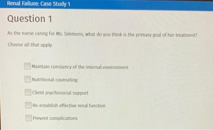 case study of renal failure