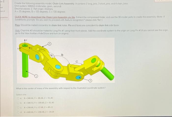 Create the following assembly model, Chain Link | Chegg.com