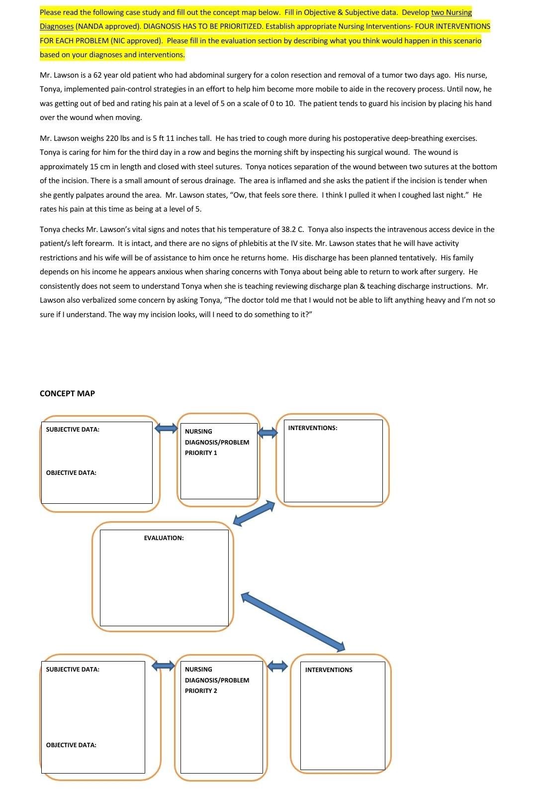 Solved Please Read The Following Case Study And Fill Out The | Chegg.com