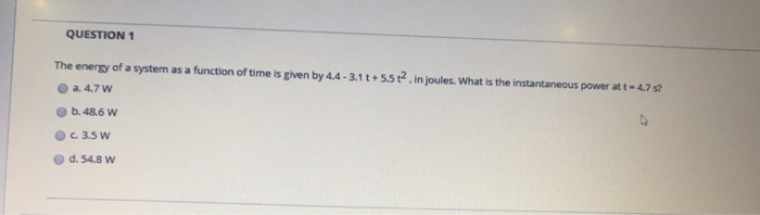 Solved QUESTION 1 The energy of a system as a function of | Chegg.com