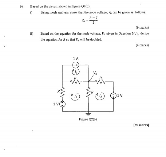 Solved 5 Based On The Circuit Shown In Figure Q2(b), 1) | Chegg.com