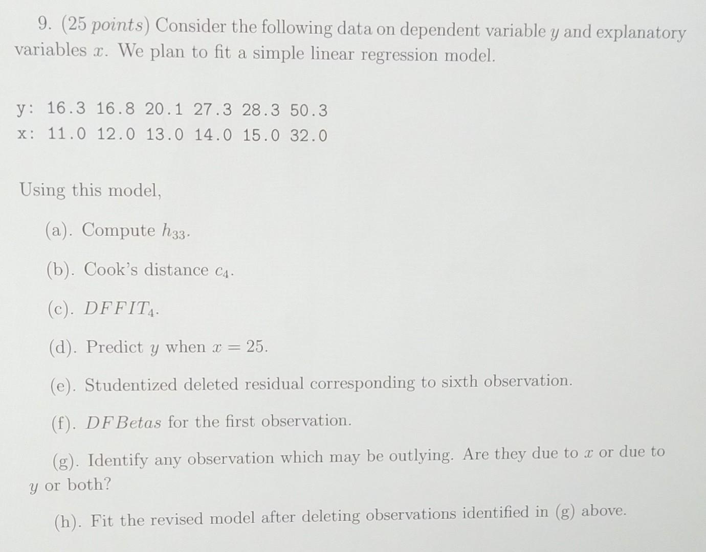9 25 Points Consider The Following Data On Chegg 9-25-points-consider-the-following-data-on-chegg