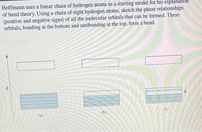 Solved Hoffmann uses a linear chain of hydrogen atoms as a | Chegg.com