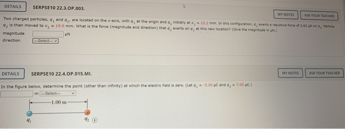 Solved DETAILS SERPSE10 22.3.OP.003. MY NOTES ASK YOUR | Chegg.com