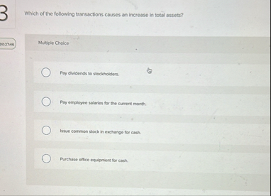 Solved Which of the following transactions causes an | Chegg.com