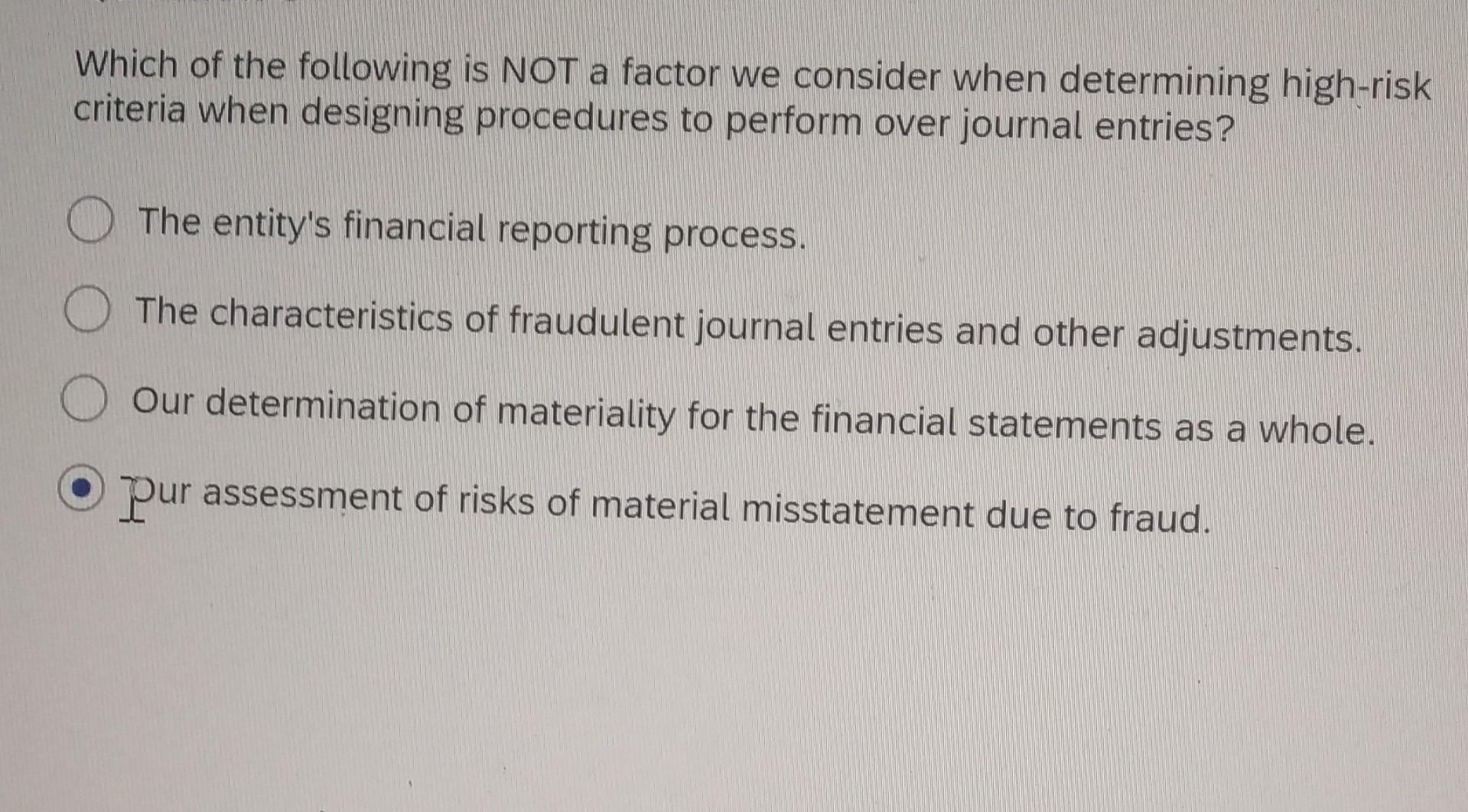 Solved Which Of The Following Is NOT A Factor We Consider Chegg