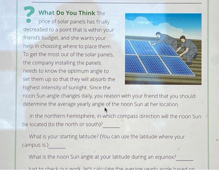 Solved ? What Do You Think The price of solar panels has | Chegg.com