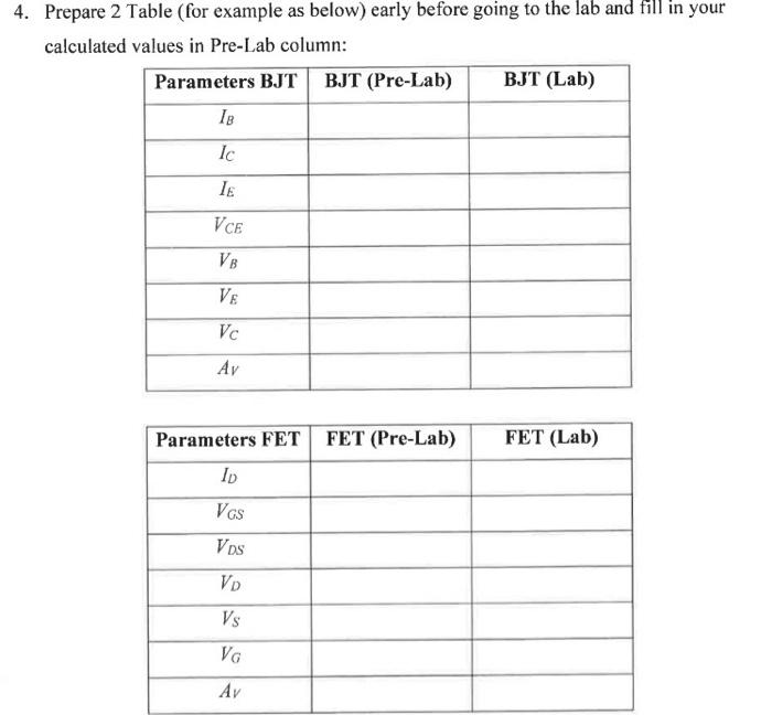 Solved 4. Prepare 2 Table (for example as below) early | Chegg.com