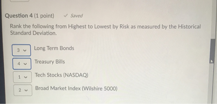Solved Question 4 (1 point) Saved Rank the following from | Chegg.com