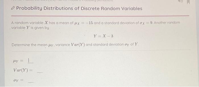 Solved Probability Distributions of Discrete Random | Chegg.com