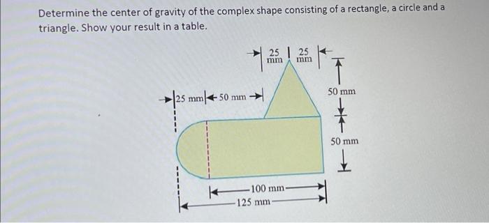 Solved Determine the center of gravity of the complex shape | Chegg.com
