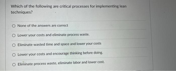 Solved Which of the following are critical processes for | Chegg.com