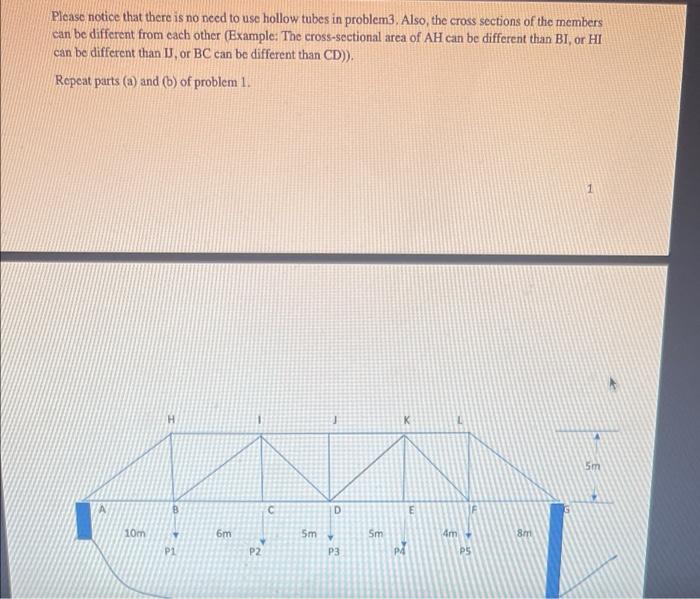 Solved Problem 1 The figure next page shows a steel truss | Chegg.com