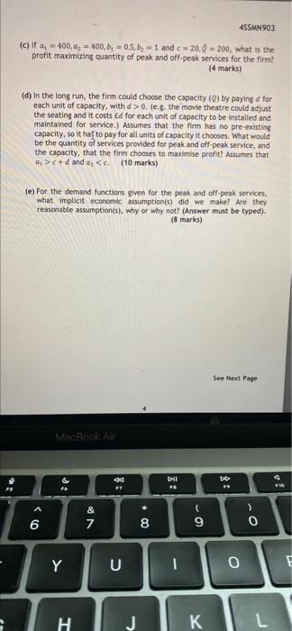 Solved 455MN 902 Question 2 (28 marks) Consider a firm (e... | Chegg.com